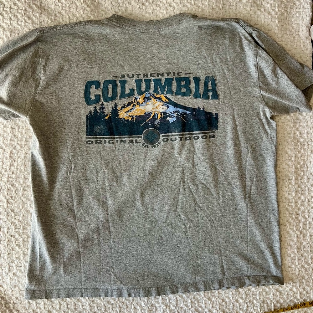 Columbia Gray Outdoor mountain sunrise Graphic Tee XL vintage